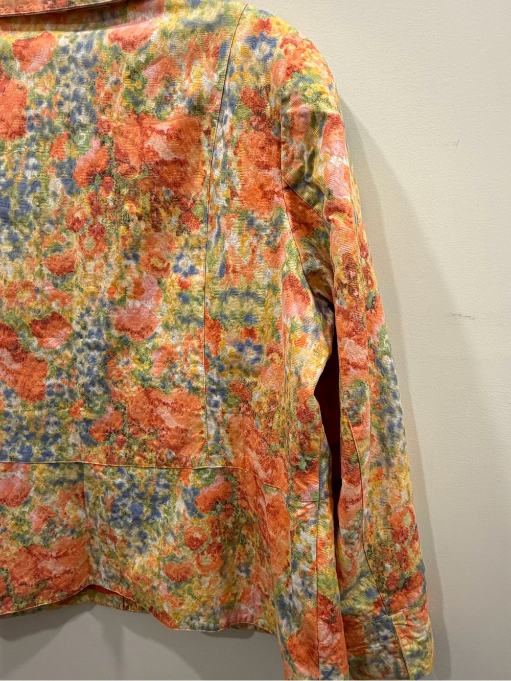 Coldwater Creek Multicolor Floral-Print butter yellow Button-Down Jacket blazer - Picture 12 of 13